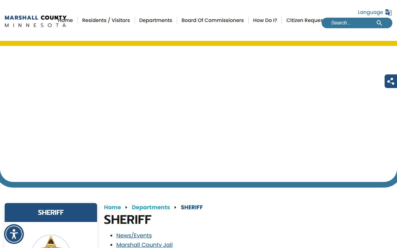 Marshall County Jail roster and inmate lookup on the sheriff page